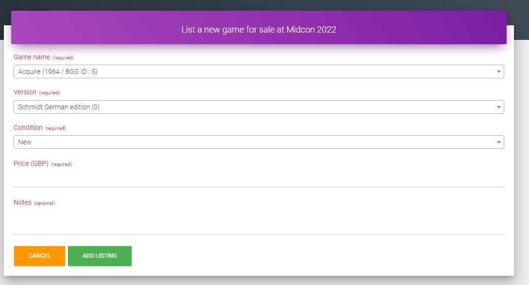 Listing a game